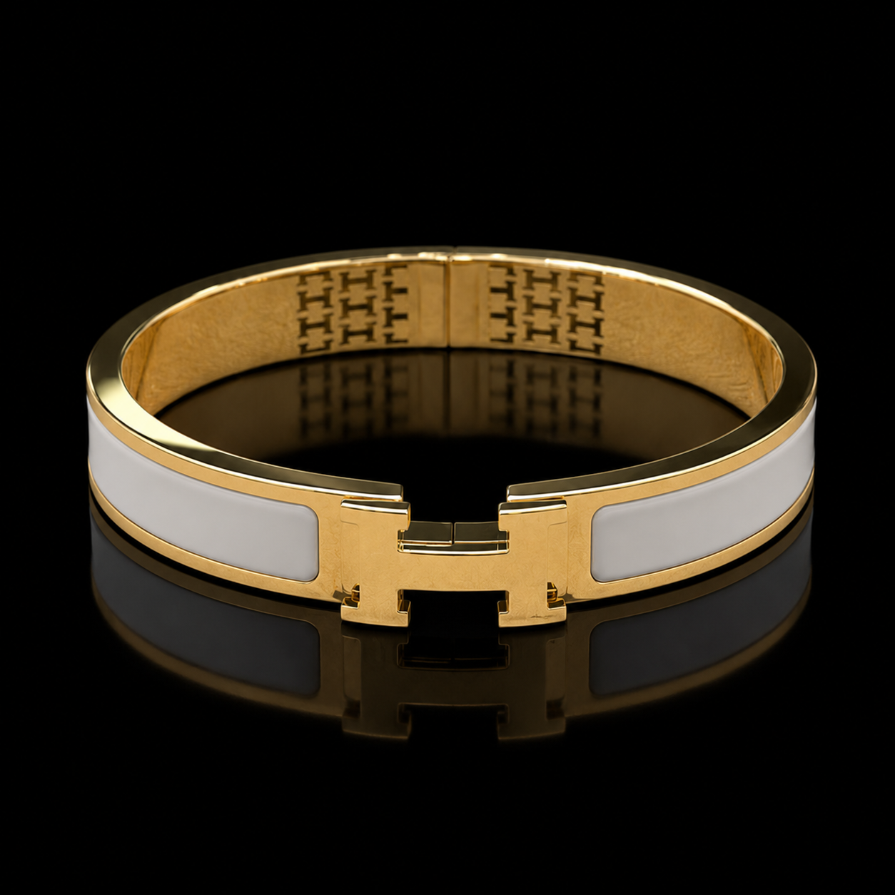 Гривна (Hermes Clic H White&Gold)