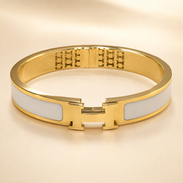 Гривна (Hermes Clic H White&Gold)