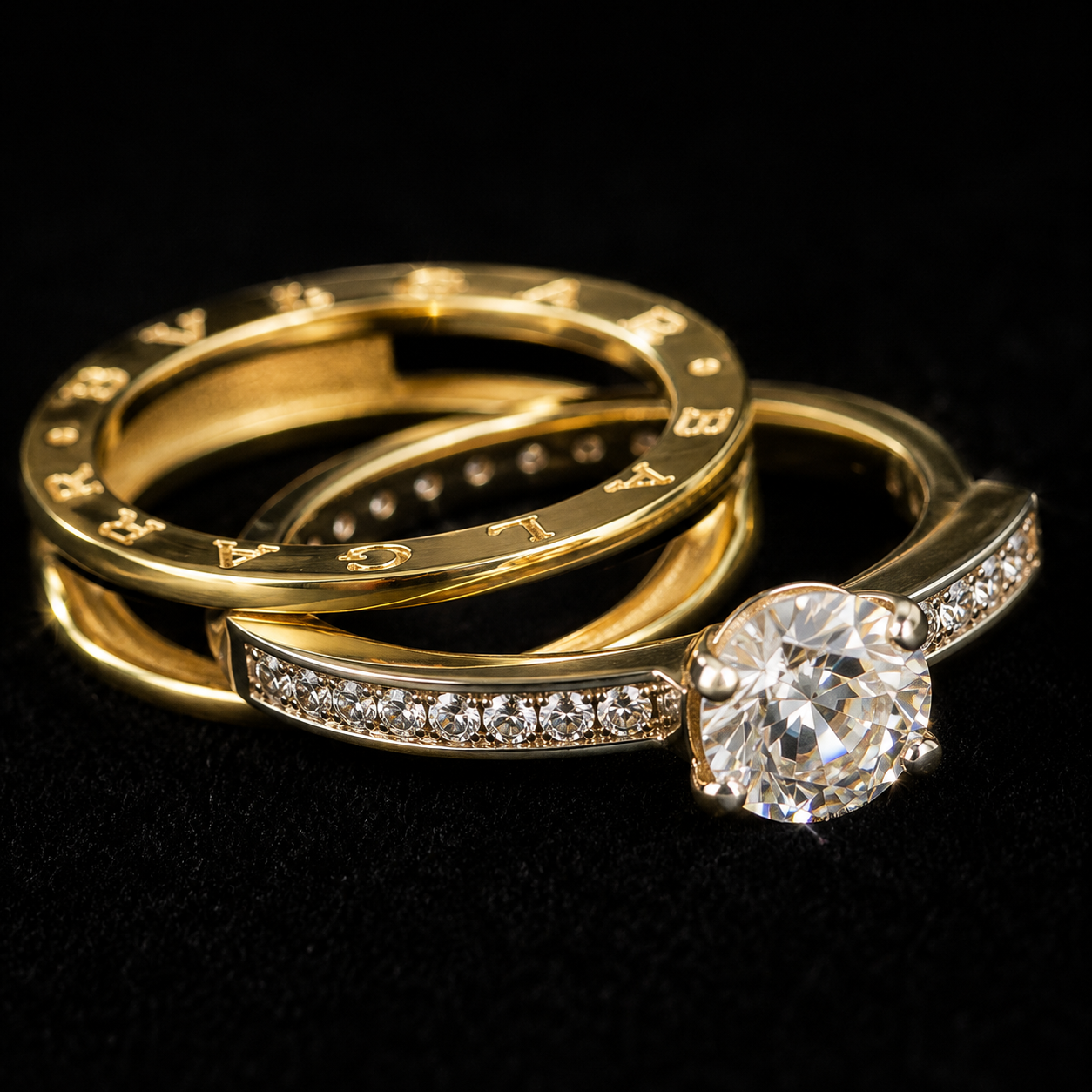 Годежен пръстен (BVLGARI 2IN1 WHITE AND GOLD)